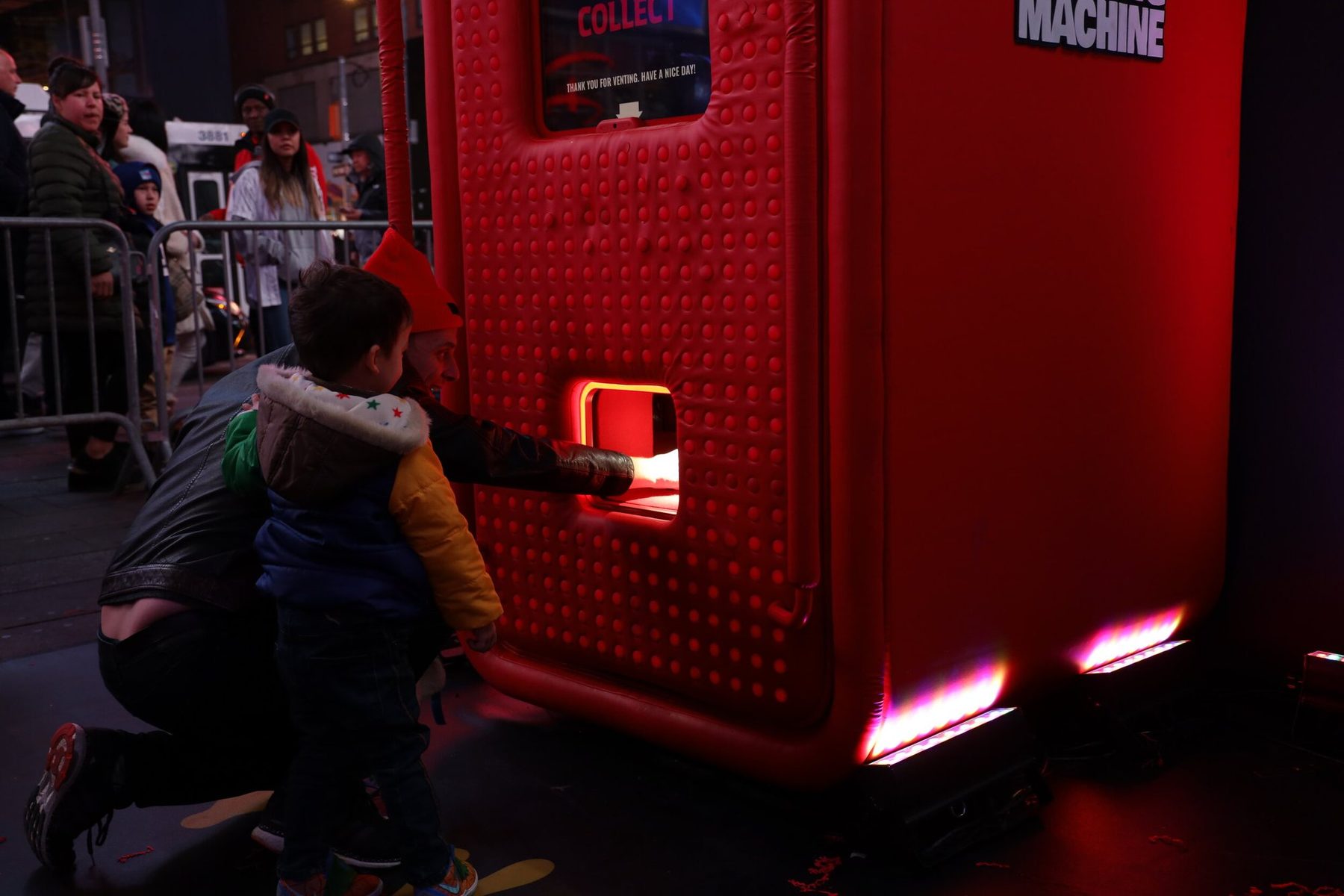 Angry Birds venting machine — interactive vending machine experience, public activation photography