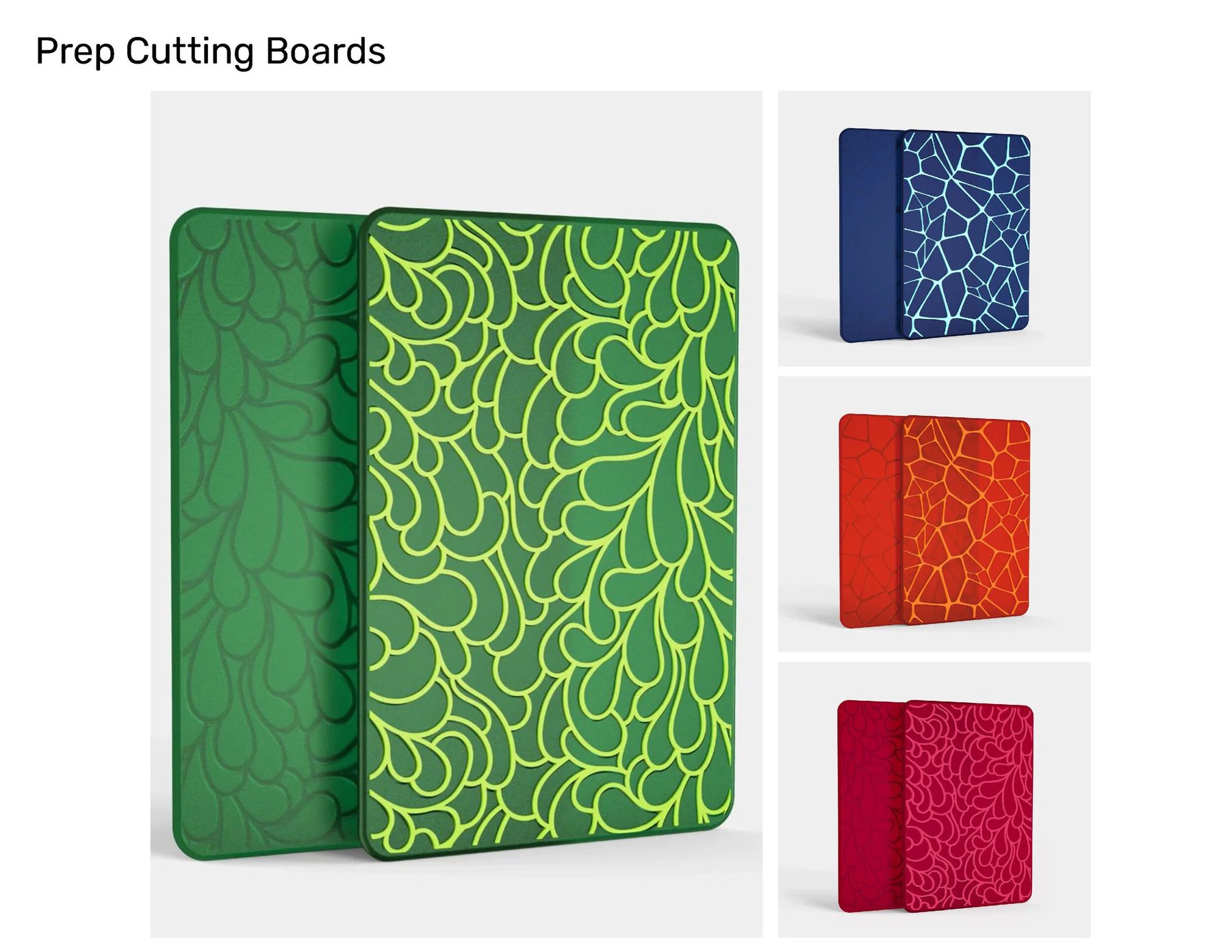 Art+Cook Prep Cutting Boards — relief-textured colorway system