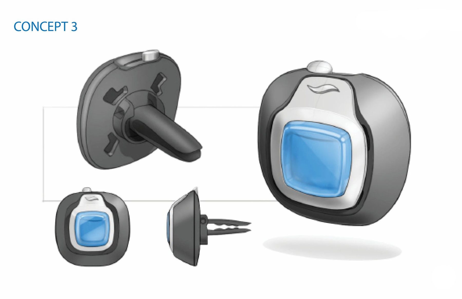 Car vent clip air freshener — sketch exploration 03